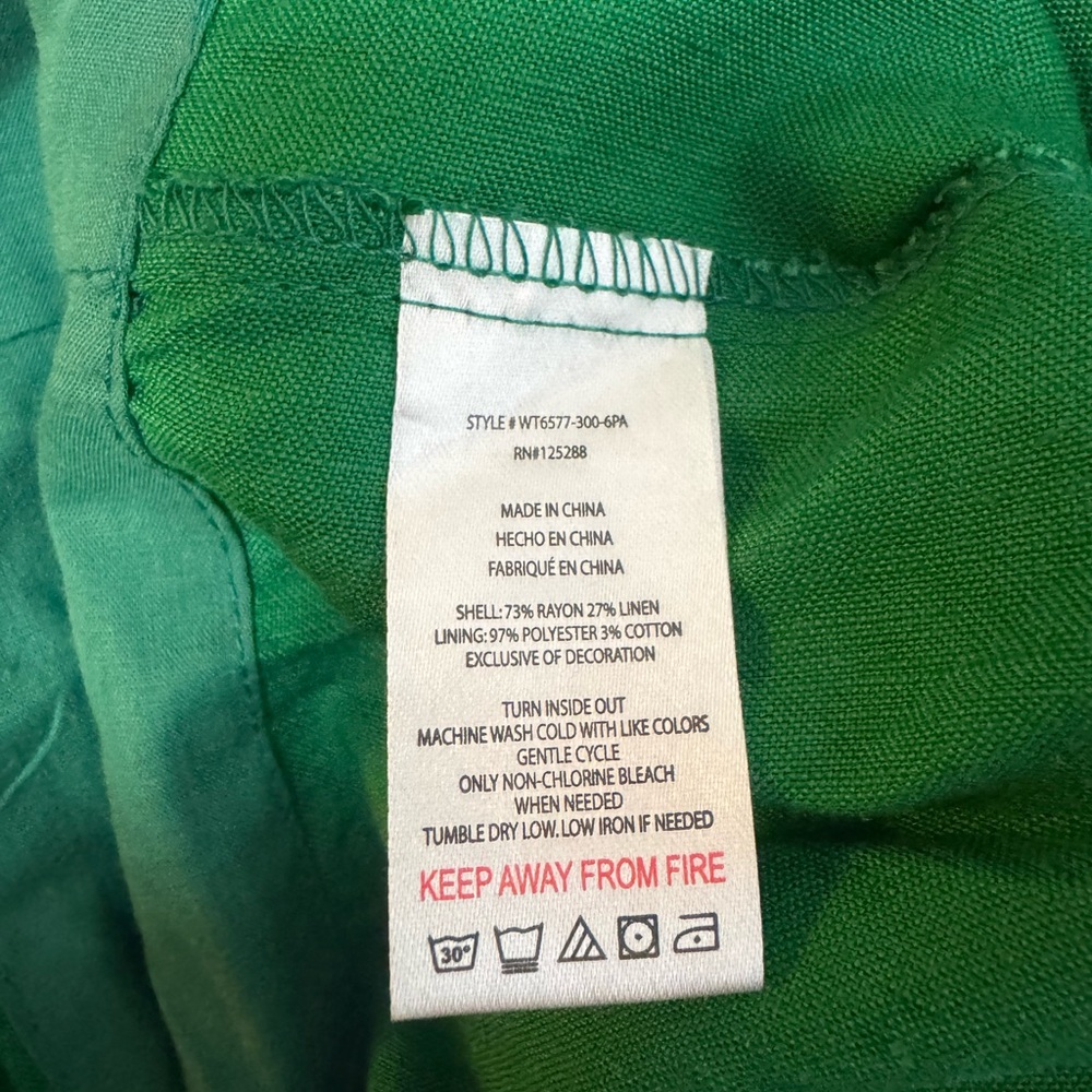 Jason Wu sleeveless emerald green linen blend maxi boho cottagecore resort dress - Picture 7 of 11